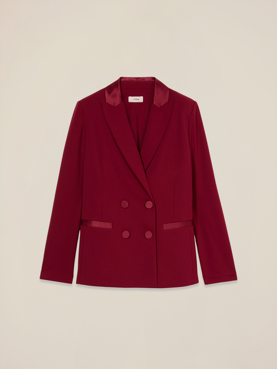 Double-breasted blazer with covered buttons