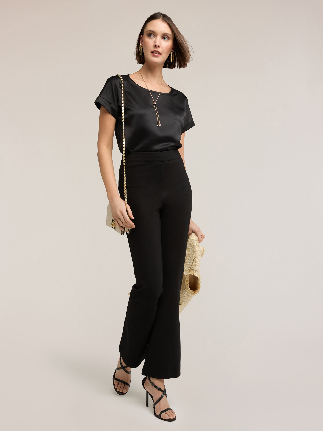 Two-tone cotton blend T-shirt image number 2