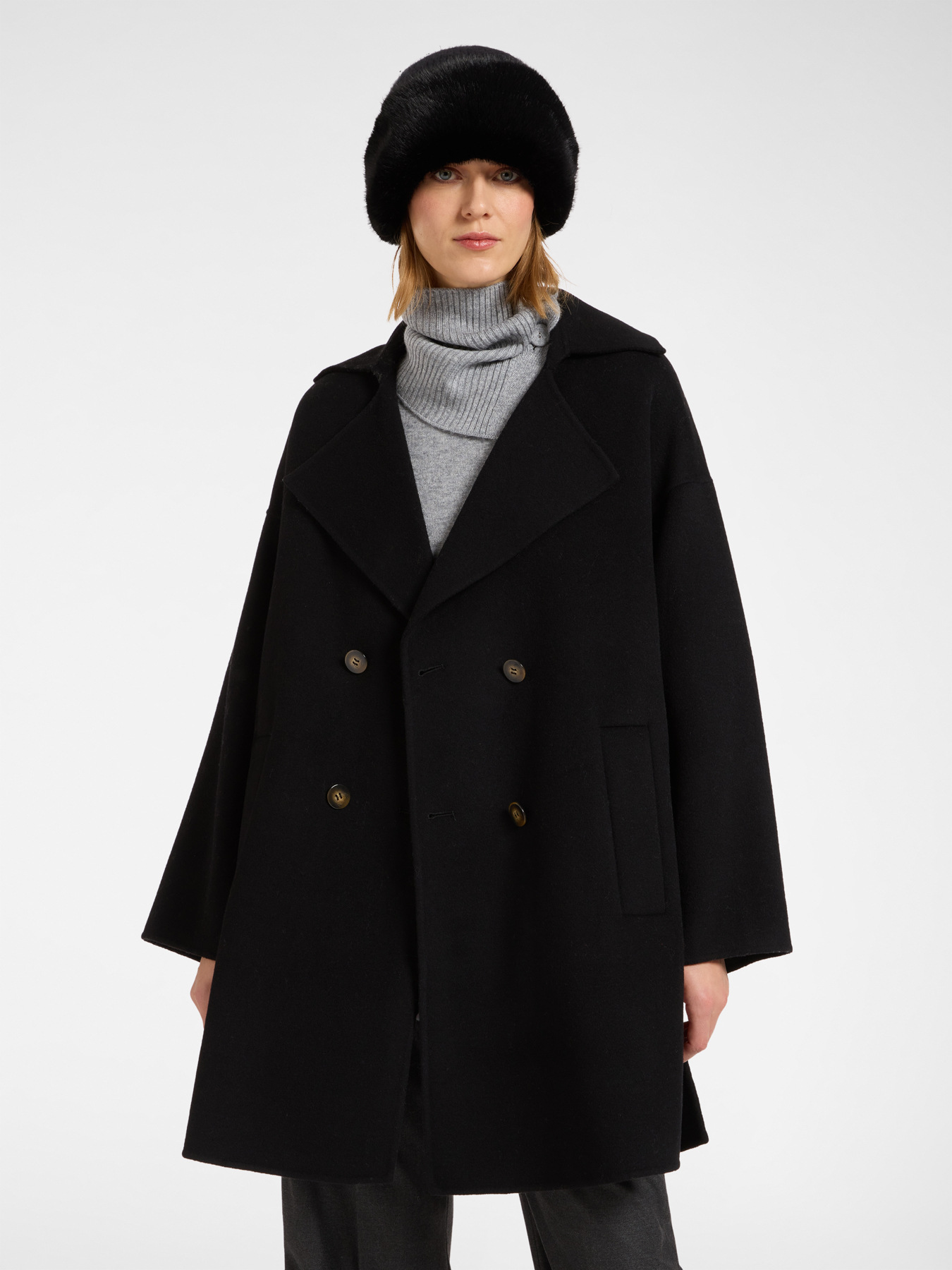 Tailored caban with wide collar image number 0