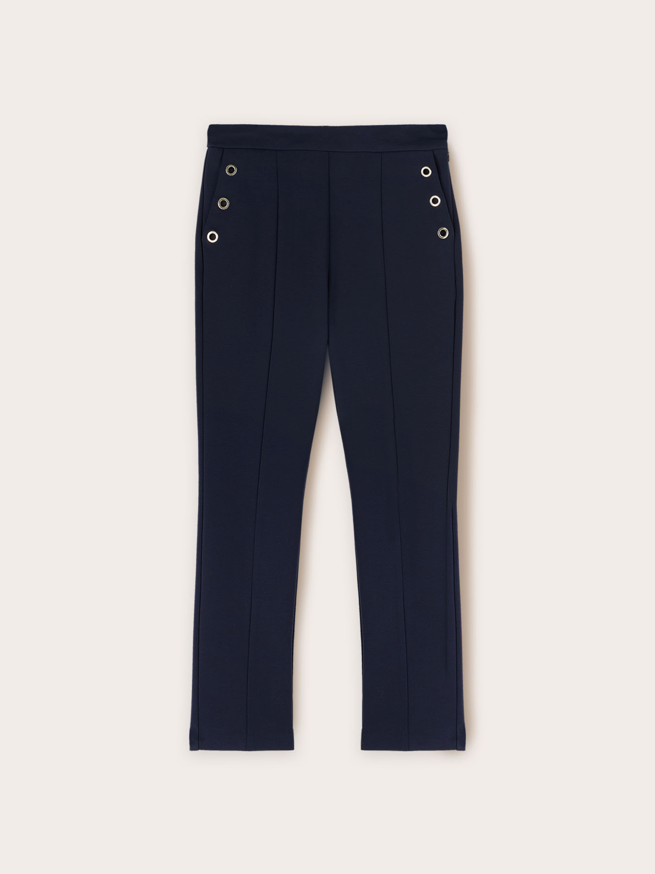 Pantaloni regular con motivo occhielli image number 4