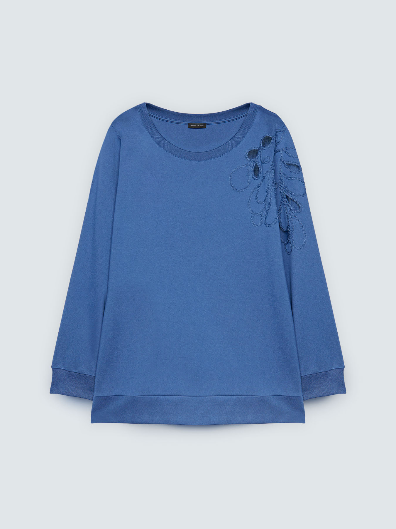 Sweatshirt with floral embroidery and cut out image number 1