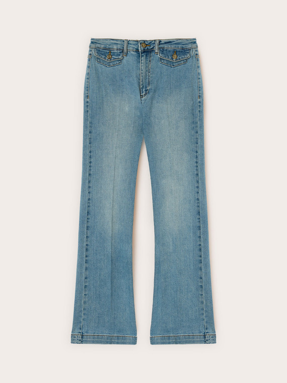 Light blue flared jeans