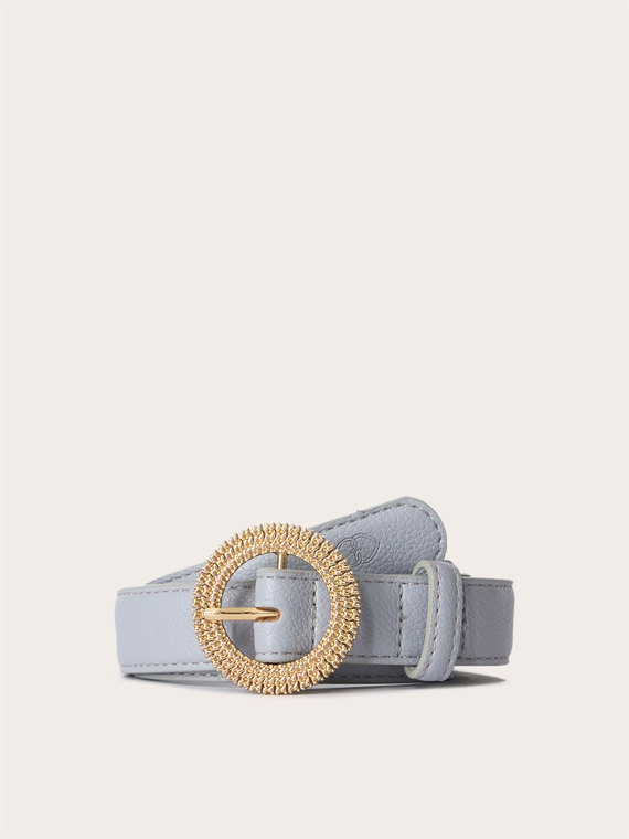 Belt with circular jewel buckle