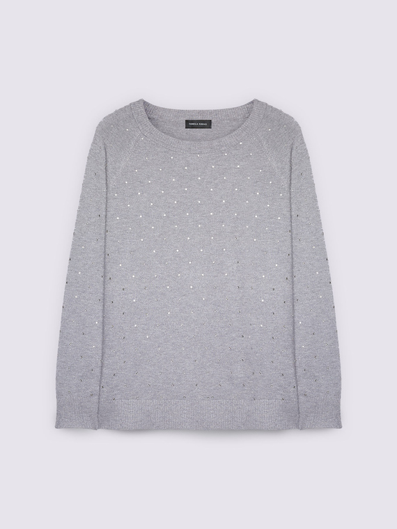 Maglia con applicazioni brillanti