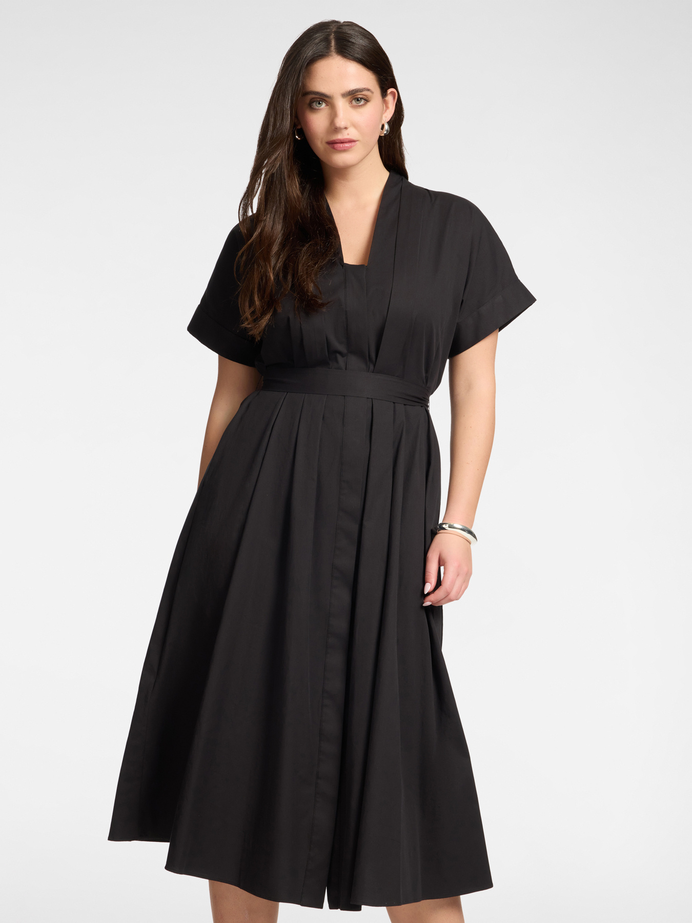 Flare dress with belt image number 0