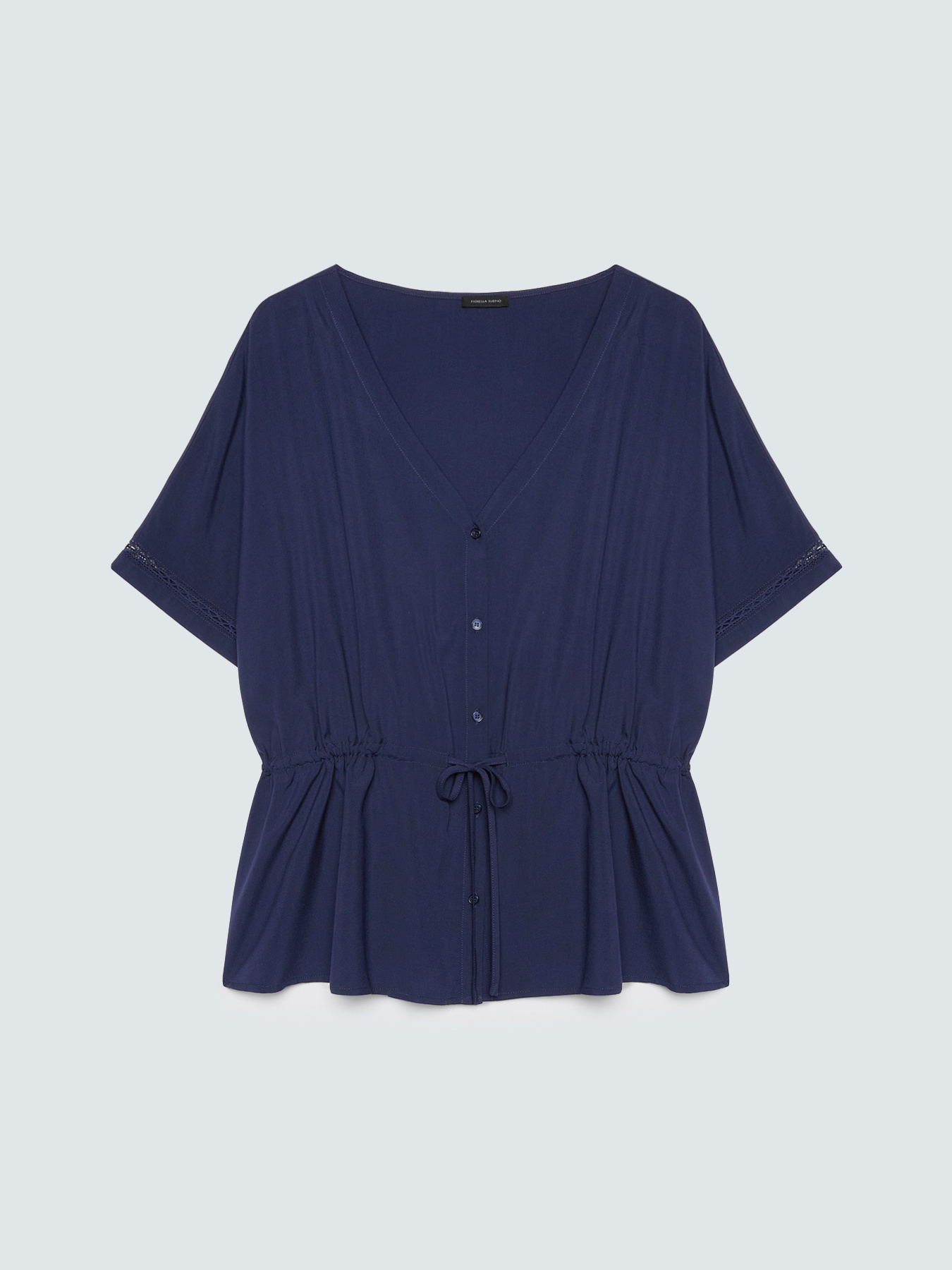 Viscose blouse with drawstring waist image number 4