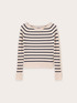 Boat neck top in flat rib knit image number 4