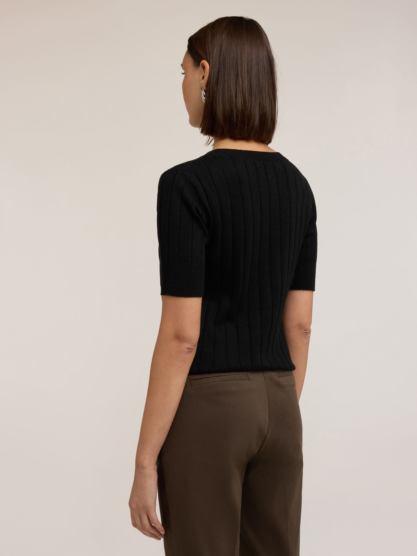 Maglia a coste con righe di strass image number 1