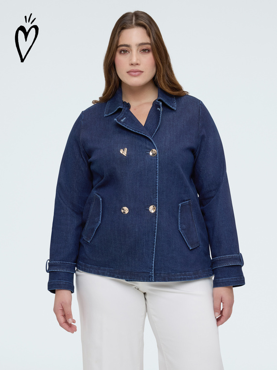 Veste en denim double boutonnage