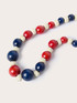 Collana lunga con perline in legno e rafia image number 2