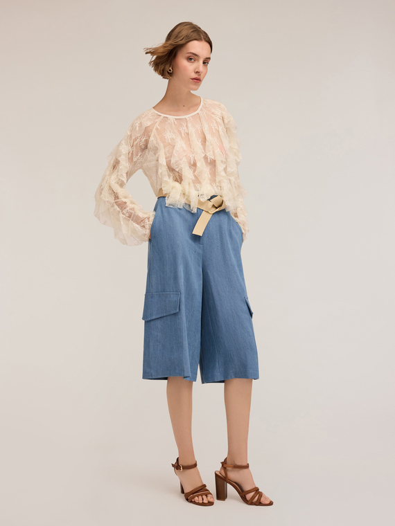 Lyocell Bermuda shorts with cargo pockets