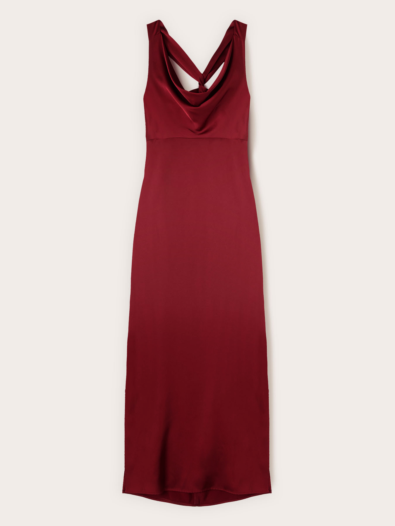Rochie lungă din satin cu drapaj image number 4