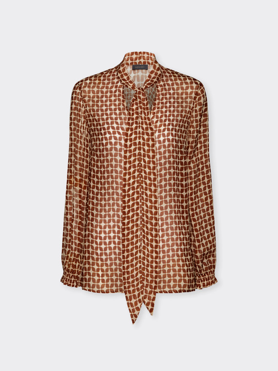Printed blouse with sash