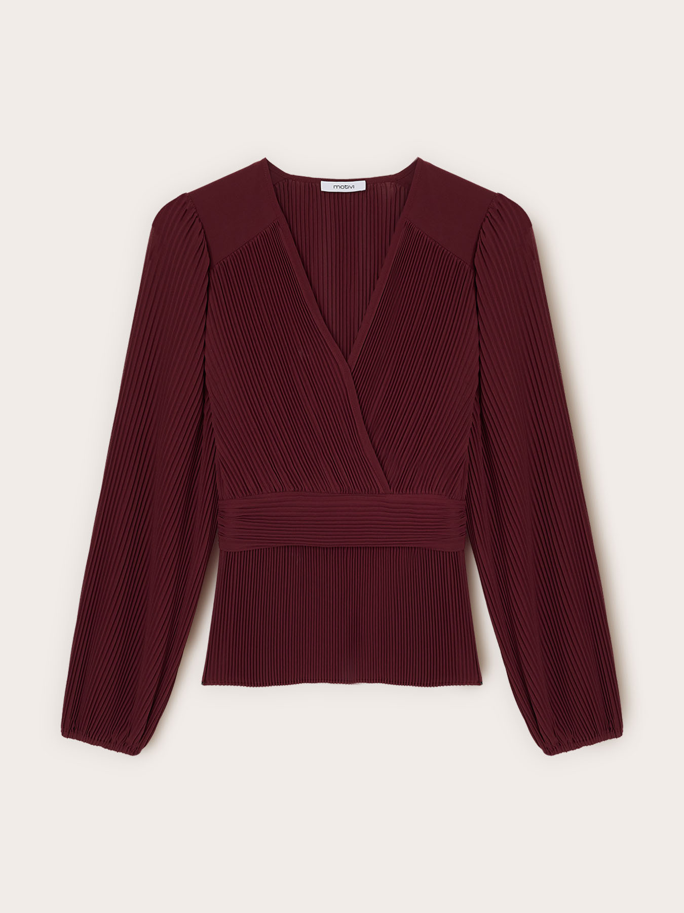 Pleated georgette blouse with V-neck image number 4