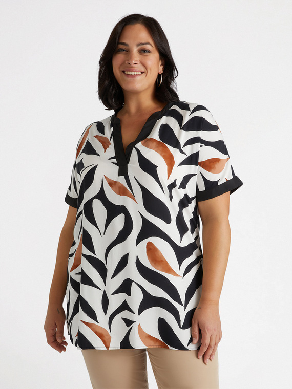 Blusa stampa foliage