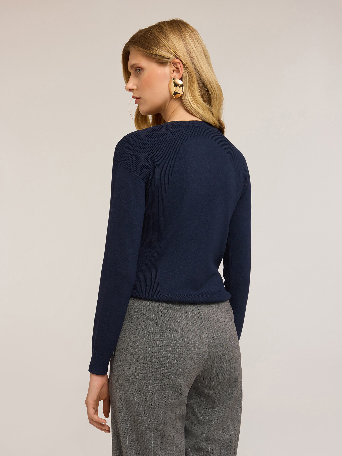 Cardigan con dettagli a coste image number 1