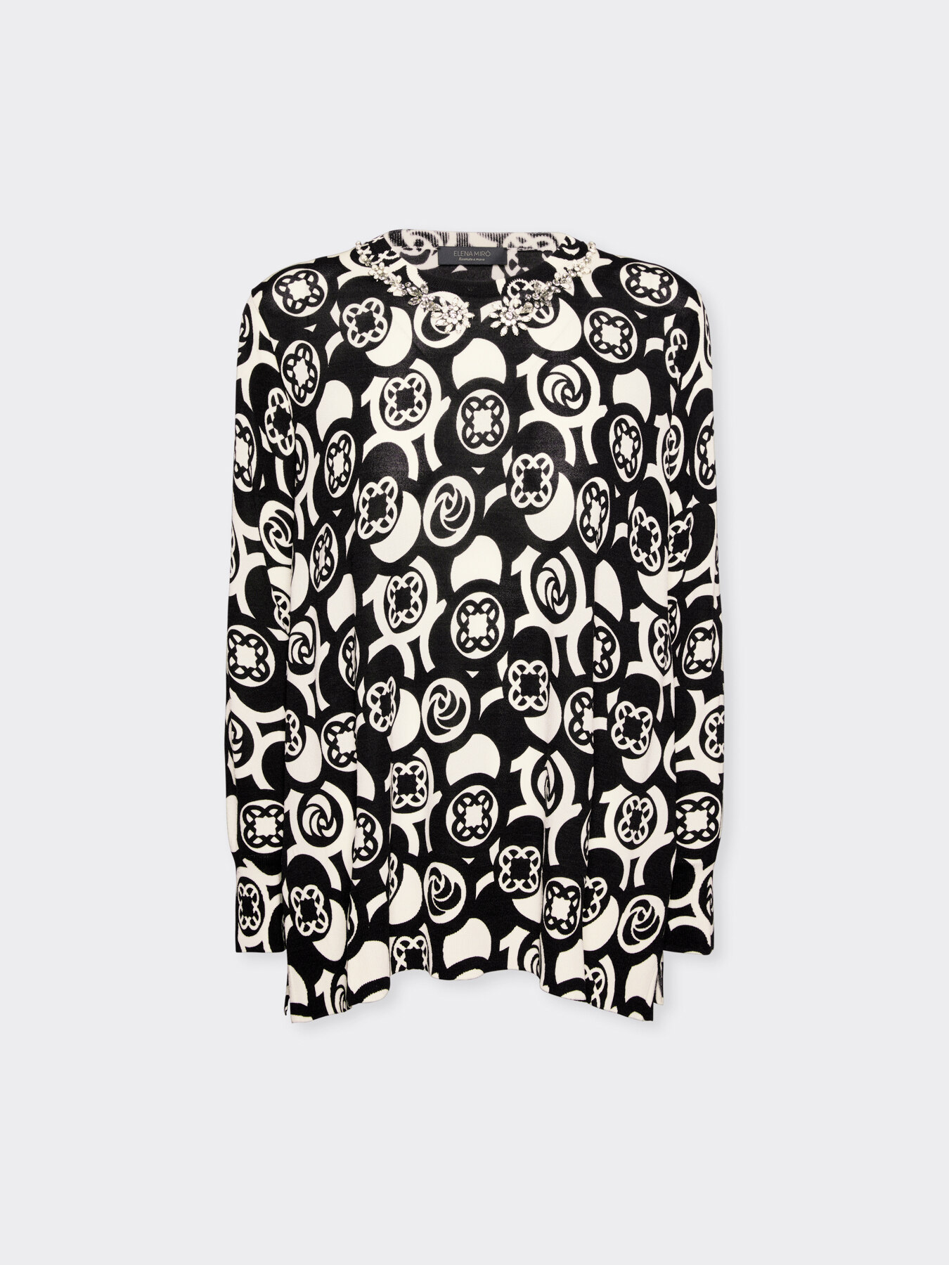 Maglia stampata con ricamo image number 4