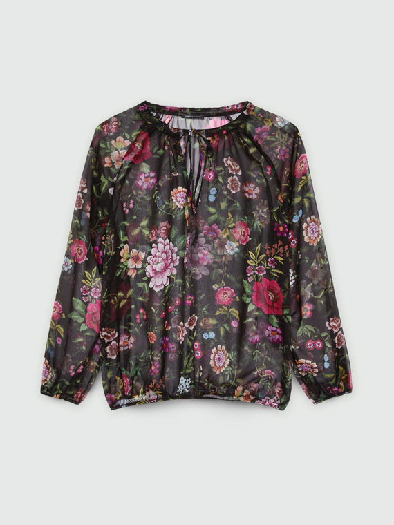Bluse mit Blumenmuster aus Georgette