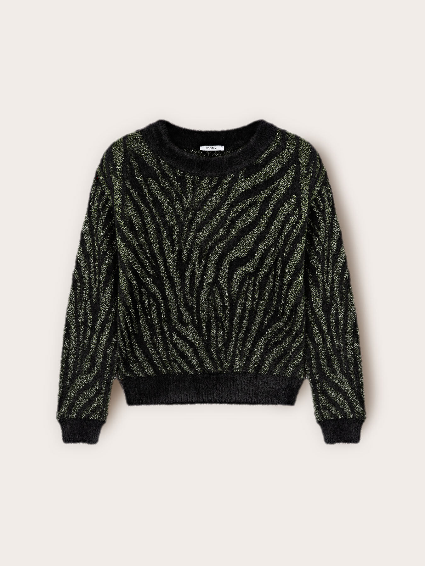 Laminated zebra-striped jersey image number 4