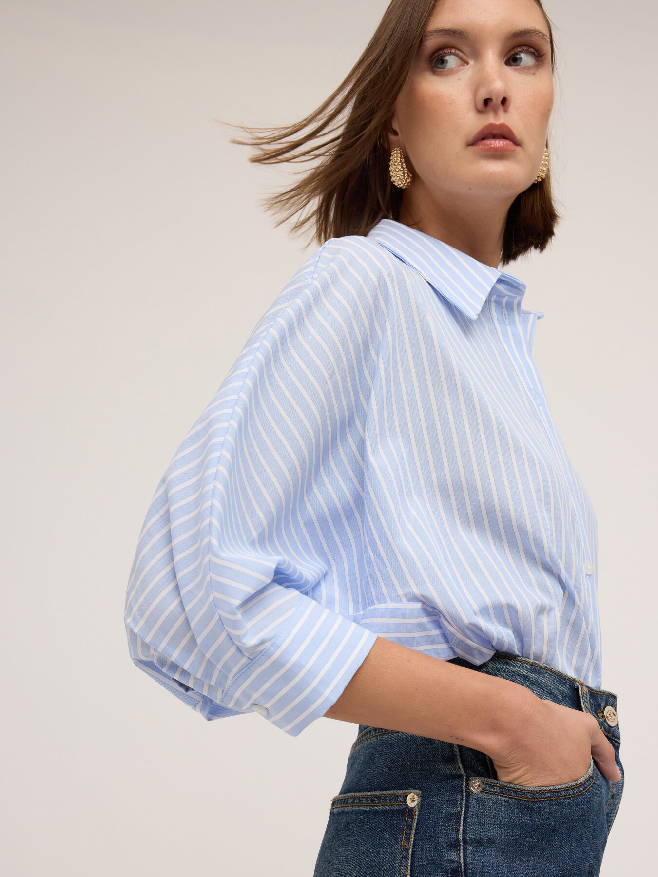 Camicia over a righe image number 2