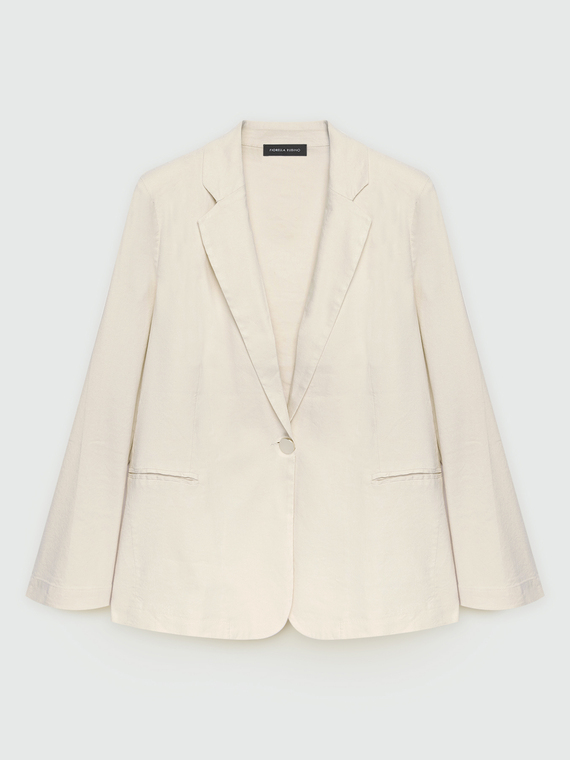 Blazer aus Stretch-Leinenmischung
