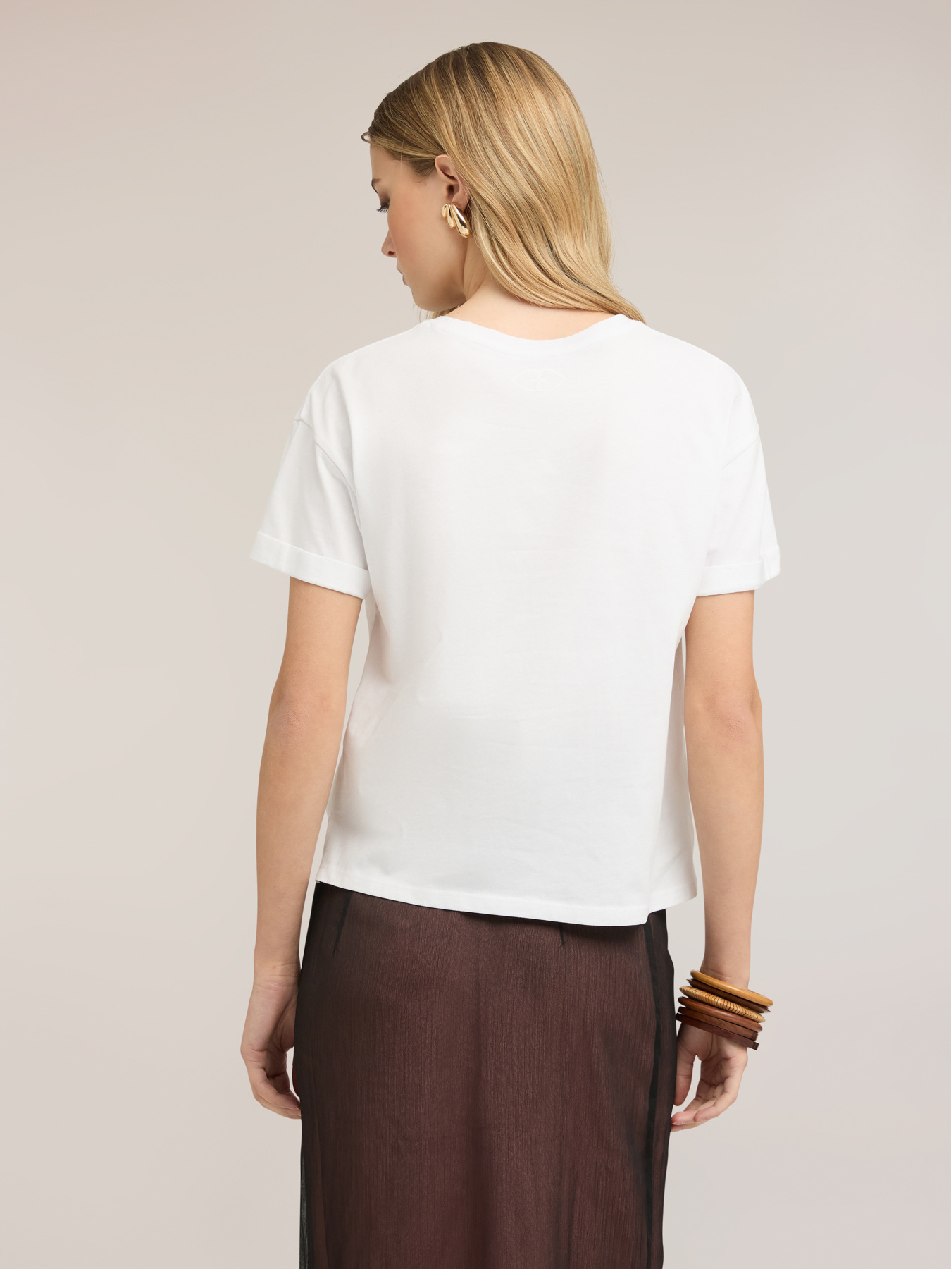 Tricou boxy cu logo brodat image number 1