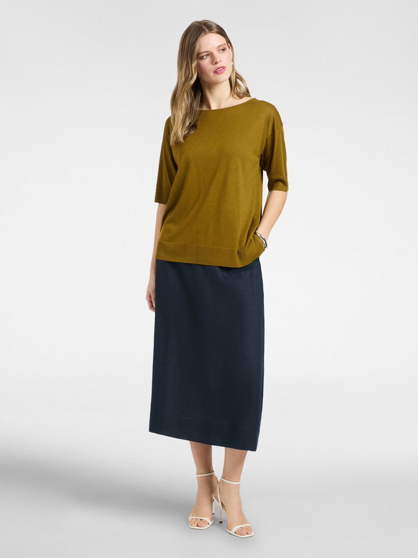 T-shirt in lyocell blend yarn image number 3