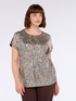 T-shirt bimaterica con paillettes image number 2