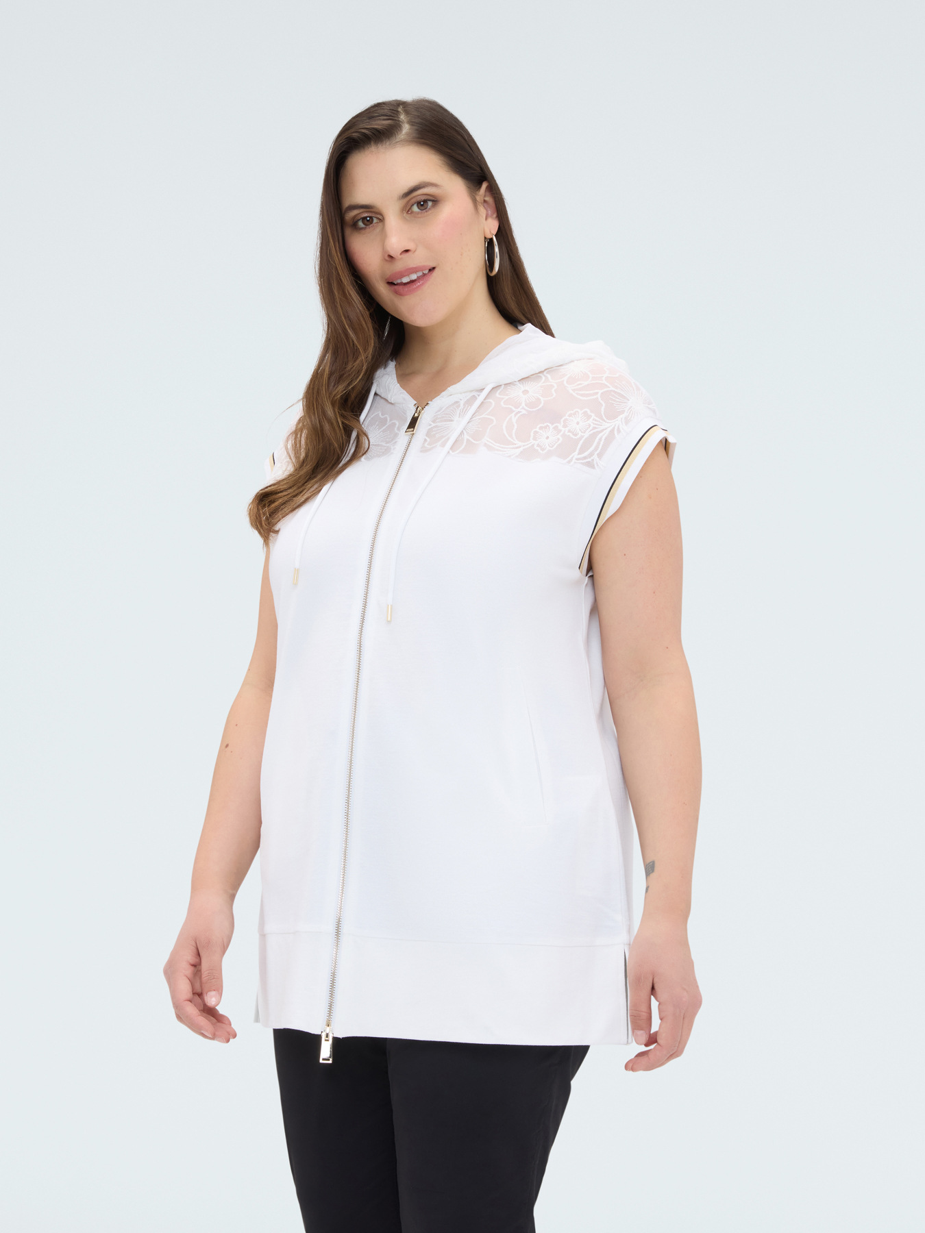 Sweatshirt-Weste mit Kapuze image number 0