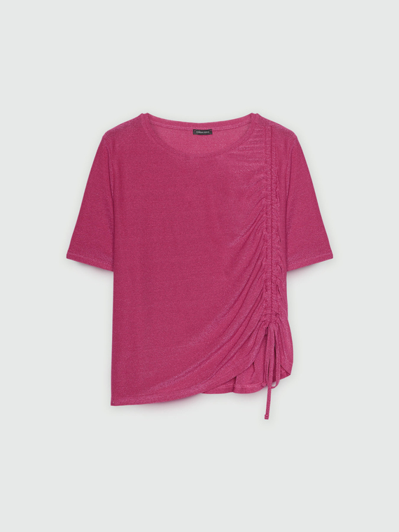 T-shirt lurex con coulisse regolabile