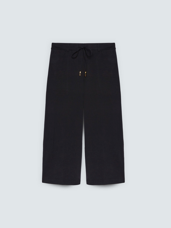 Cropped-Hose aus Milano-Strick