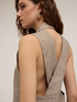 Gilet monopetto gessato in lino image number 3