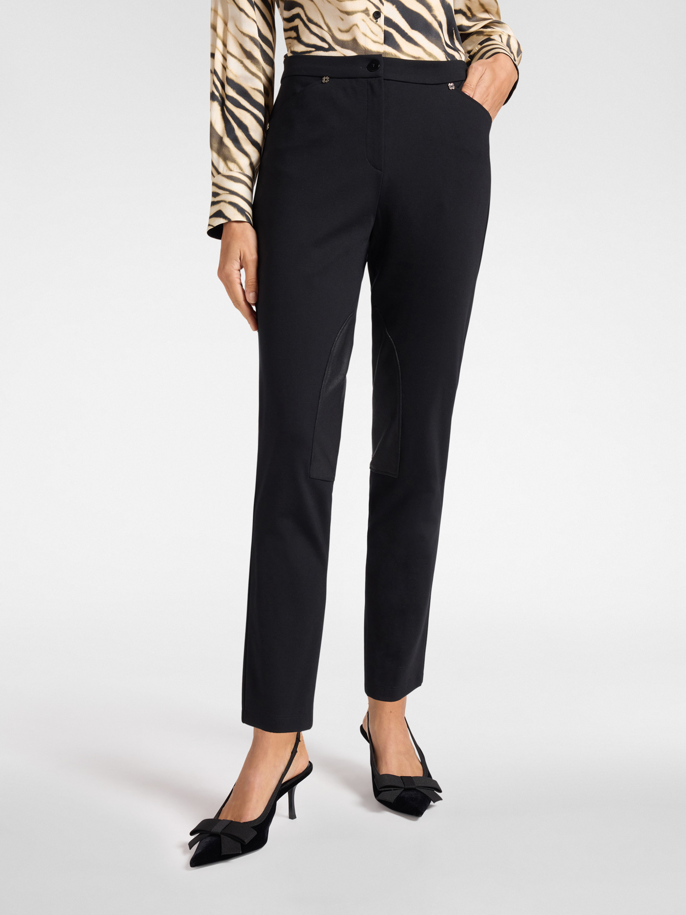 Milanese stitch trousers with contrasting insert image number 2