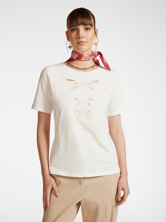 T-shirt with dragonflies embroidery