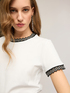 T-shirt with knitted edges image number 0