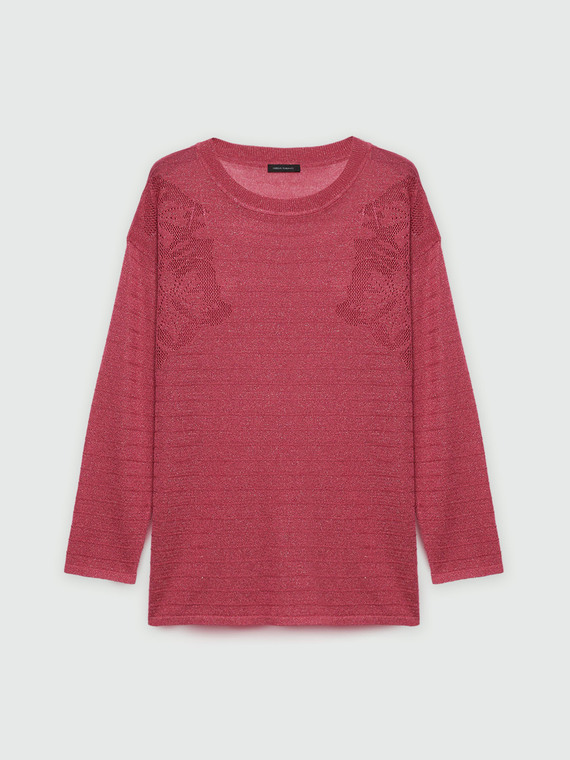 Pullover mit Blumenmusterverzierung