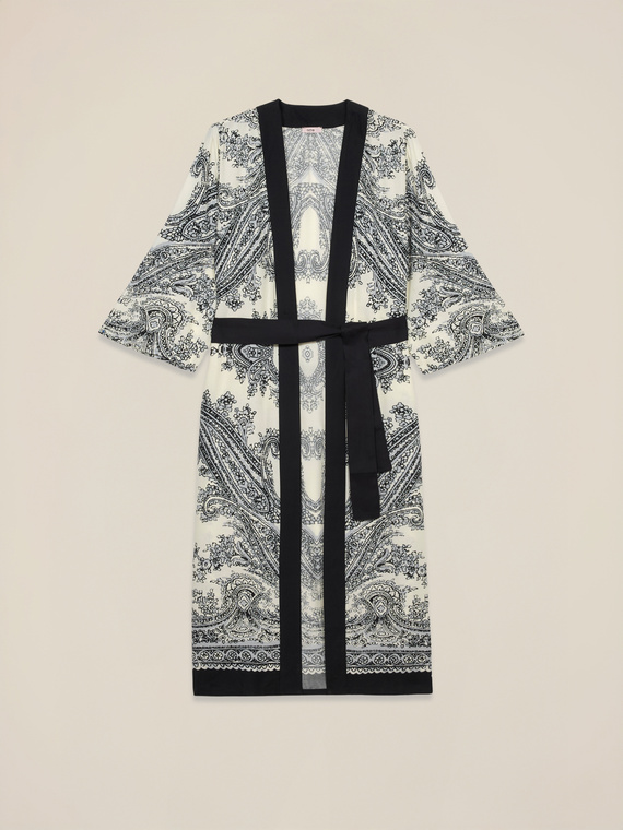 Patterned viscose kimono