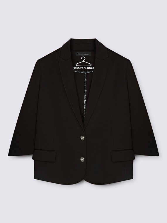 Blazer in punto Milano con manica 3/4
