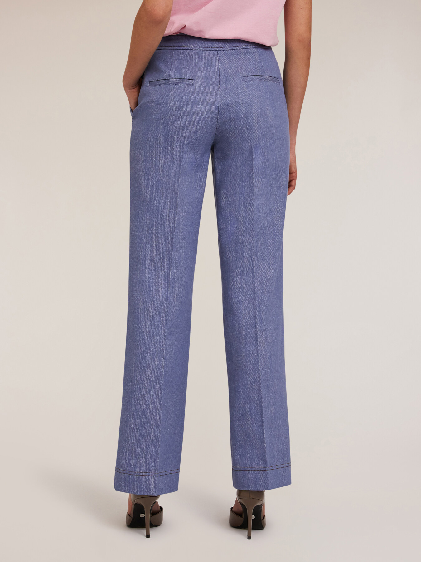 Cotton canvas wide trousers image number 1