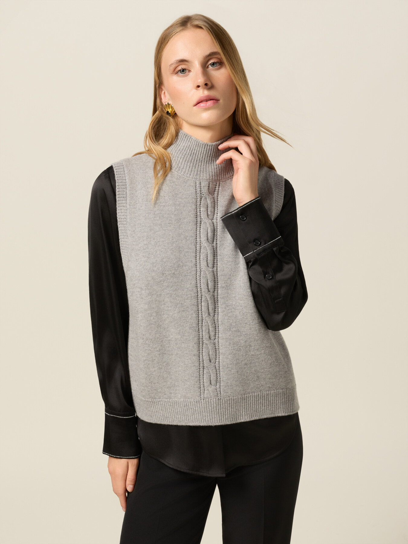 Maglia senza maniche misto cashmere image number 0