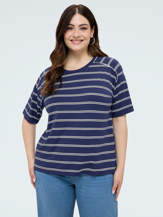 Striped viscose blend jersey T-shirt