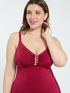Tankini-Top mit goldenem Muster und Cut-outs image number 3