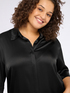 Stretch satin shirt with three-quarter sleeves image number 2