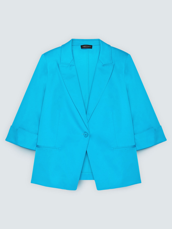 Blazer aus Baumwollmischung mit Aufschl&auml;gen