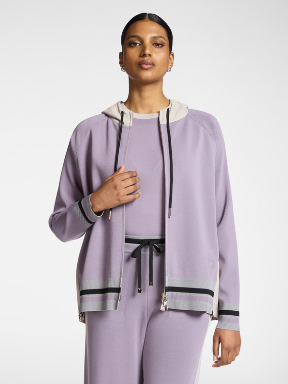 Cardigan aus Viskosemischung mit Kapuze und Rei&szlig;verschluss