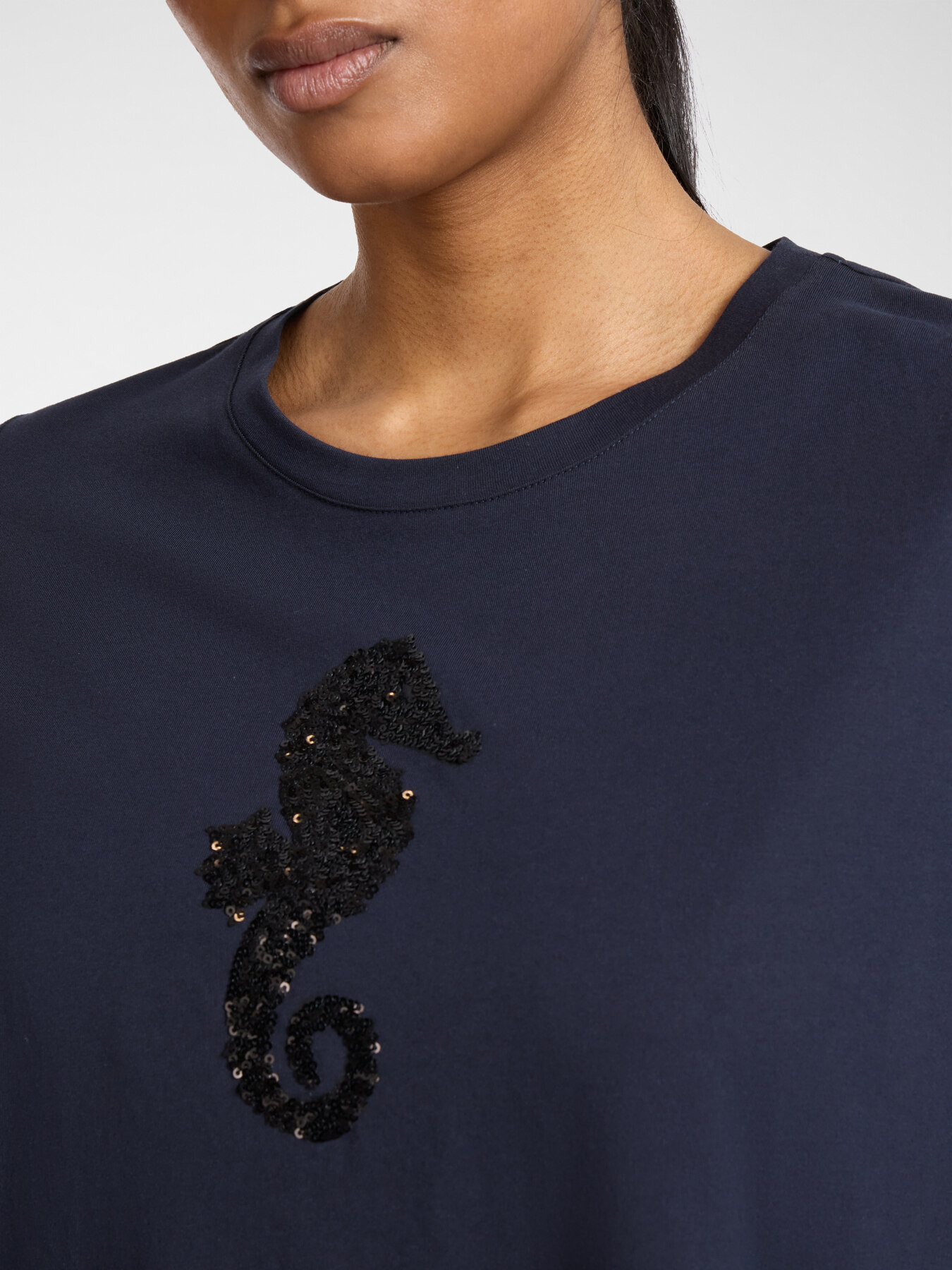 T-shirt cotone con paillettes image number 3