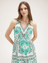 Midi dress with foulard pattern image number 2