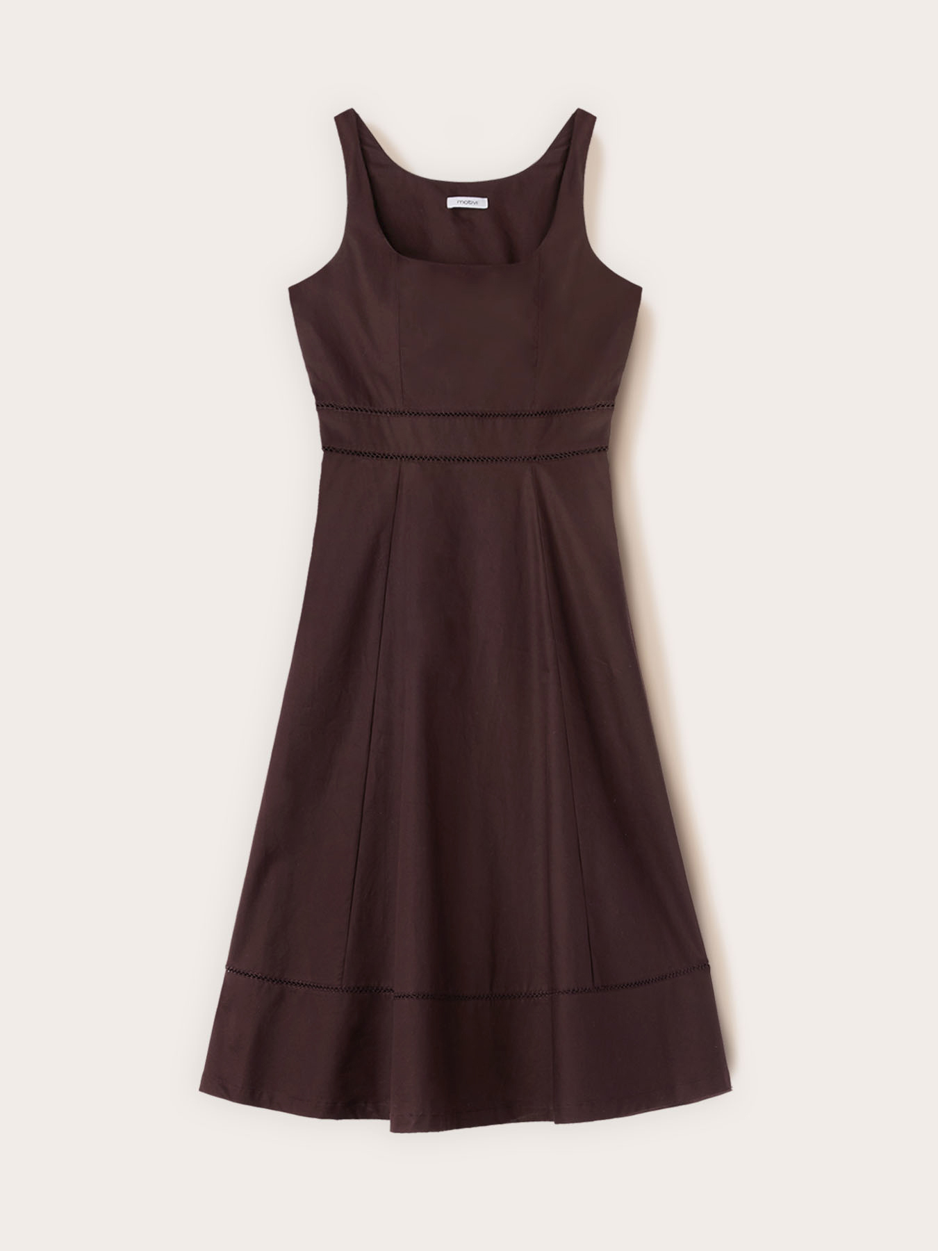 Flare dress in poplin with ajour&eacute; image number 4
