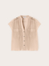 Camisa en georgette laminada con bolsillos image number 4