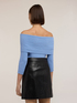 Jersey de canalé off-shoulder en viscosa image number 1